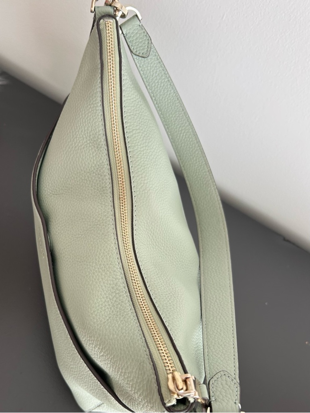 Kate Spade Mint Green Leather Shoulder Bag Crossbody Gold Hardware - Picture 8 of 12
